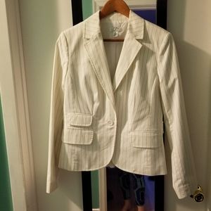 Loft pinstripe suit lined